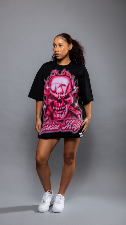 CAP CITY X SHORELINE MAFIA BLACK/PINK AIR BRUSH TEE - UNISEX