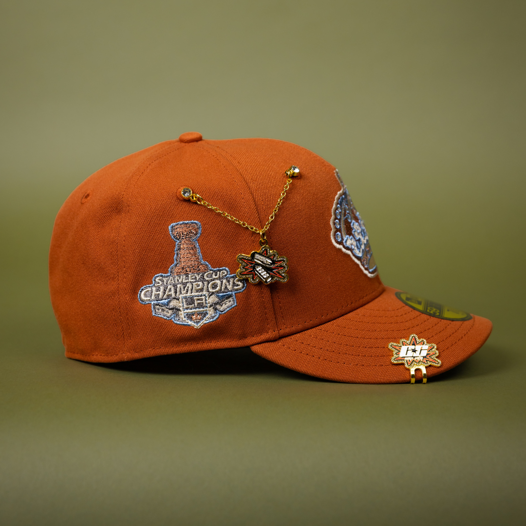 NEW ERA EXCLUSIVE 59FIFTY RUST LOS ANGELES KINGS W/ STANELY CUP CHAMPIONS SIDE PATCH