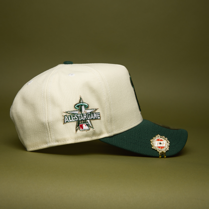 NEW ERA 9FIFTY A-FRAME CHROME/FOREST GREEN ANAHEIM ANGELS SNAPBACK W/ ALL STAR GAME SIDE PATCH