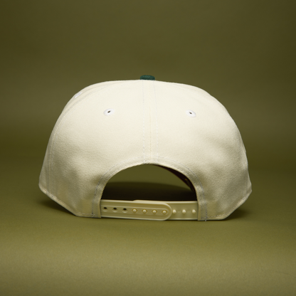 NEW ERA 9FIFTY A-FRAME CHROME/FOREST GREEN ANAHEIM ANGELS SNAPBACK W/ ALL STAR GAME SIDE PATCH