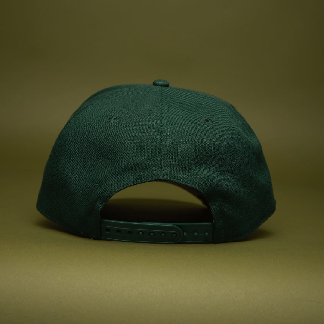 NEW ERA 9FIFTY A-FRAME FOREST GREEN ANAHEIM ANGELS SNAPBACK W/ 35TH ANNIVERSARY SIDE PATCH