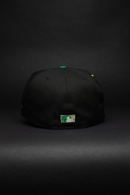 NEW ERA EXCLUSIVE 59FIFTY BLACK/PURPLE ATLANTA BRAVES W/ 2000 ALL STAR GAME SIDE PATCH