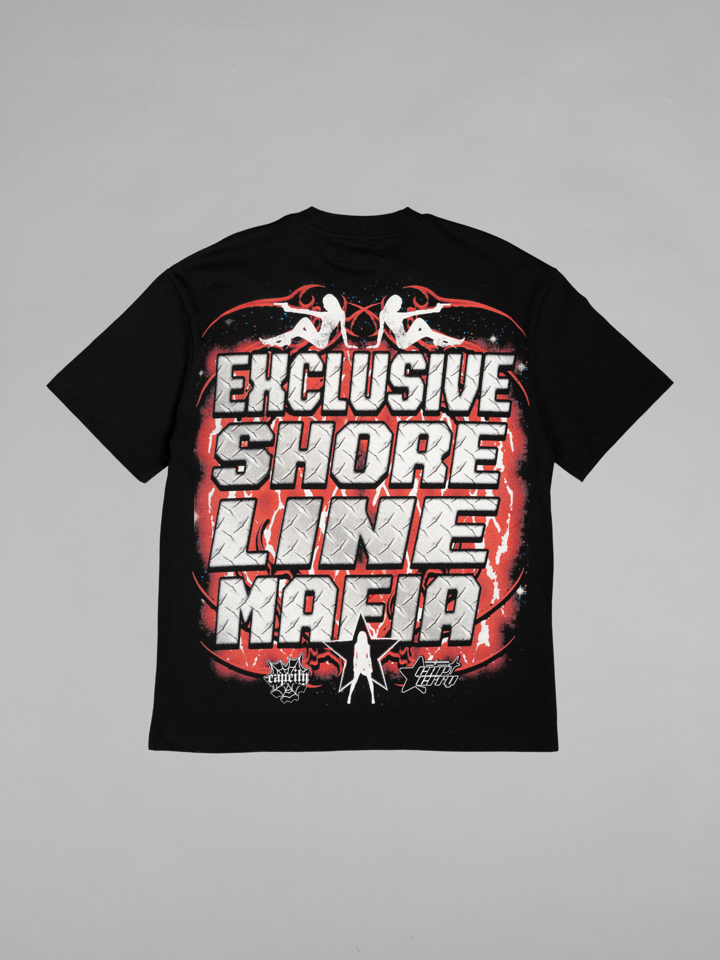 CAP CITY X SHORELINE MAFIA BLACK/RED MEMBERS ONLY TEE - UNISEX