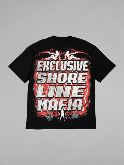 CAP CITY X SHORELINE MAFIA BLACK/RED MEMBERS ONLY TEE - UNISEX