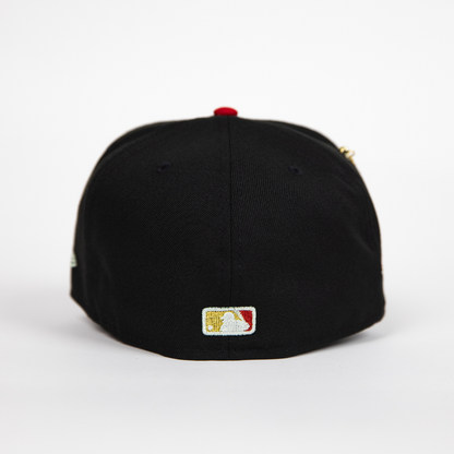 NEW ERA EXCLUSIVE 59FIFTY BLACK/ BROWN ATLANTA BRAVES "CITY OF ANGELS" W/ ALL STAR GAME SIDE PATCH