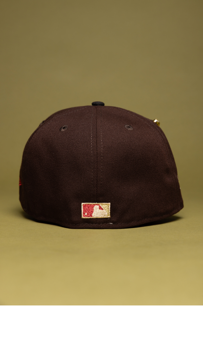NEW ERA EXCLUSIVE 59FIFTY BROWN/BLACK LOS ANGELES DODGERS 'HEAVENLY CITY" W/ WORLD SERIES SIDE PATCH