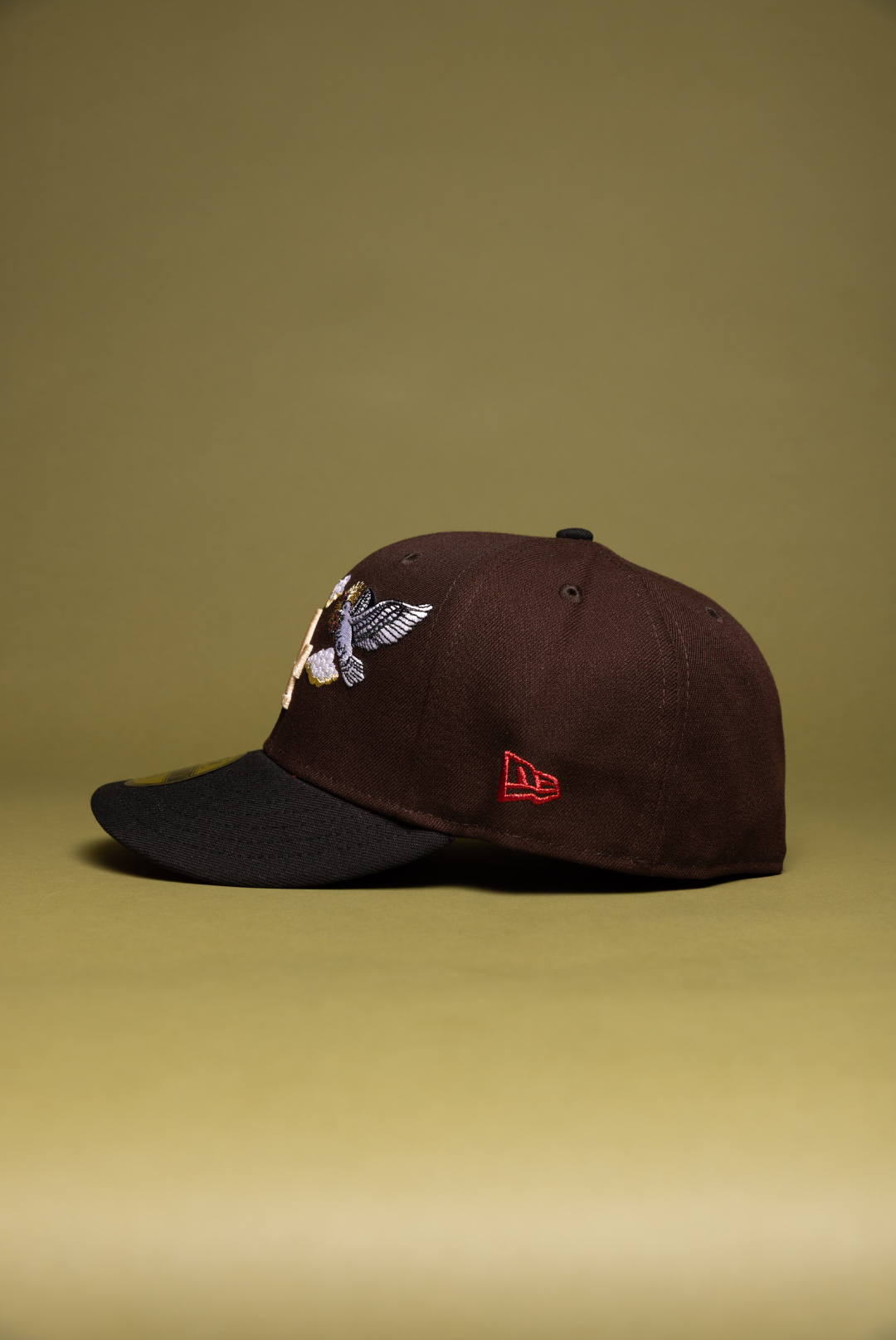 NEW ERA EXCLUSIVE 59FIFTY BROWN/BLACK LOS ANGELES DODGERS 'HEAVENLY CITY" W/ WORLD SERIES SIDE PATCH