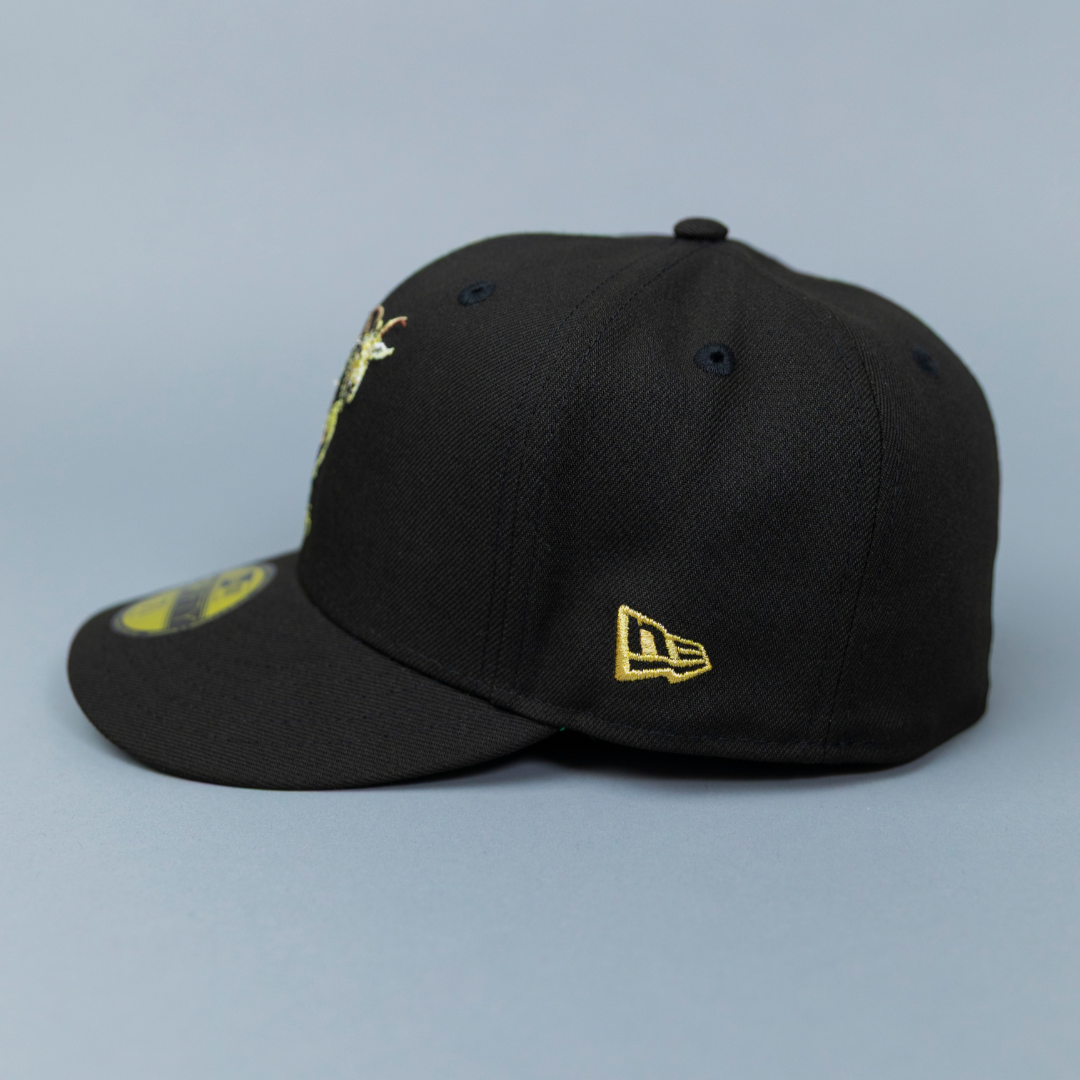 NEW ERA EXCLUSIVE 59FIFTY BLACK LOS ANGELES LAKERS "GOAT" W/ 75TH ANNIVERSARY SIDE PATCH