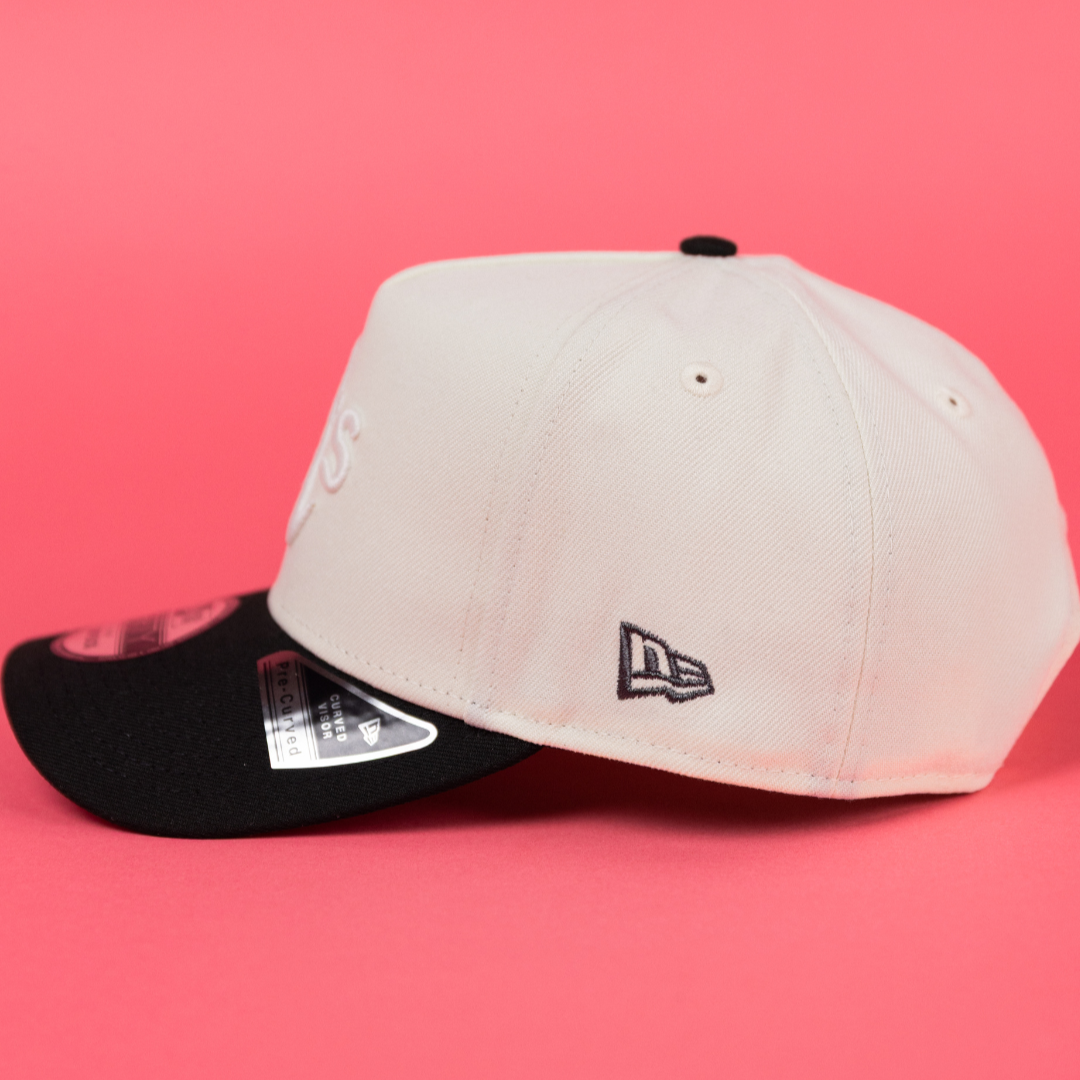 NEW ERA 9FIFTY A-FRAME CHROME/ BLACK OAKLAND A'S W/ COLISEUM SIDE PATCH