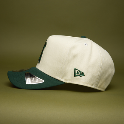 NEW ERA 9FIFTY A-FRAME CHROME/FOREST GREEN ANAHEIM ANGELS SNAPBACK W/ ALL STAR GAME SIDE PATCH