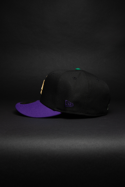 NEW ERA EXCLUSIVE 59FIFTY BLACK/PURPLE LOS ANGELES DODGERS W/ SHOHEI OHTANI SIDE PATCH