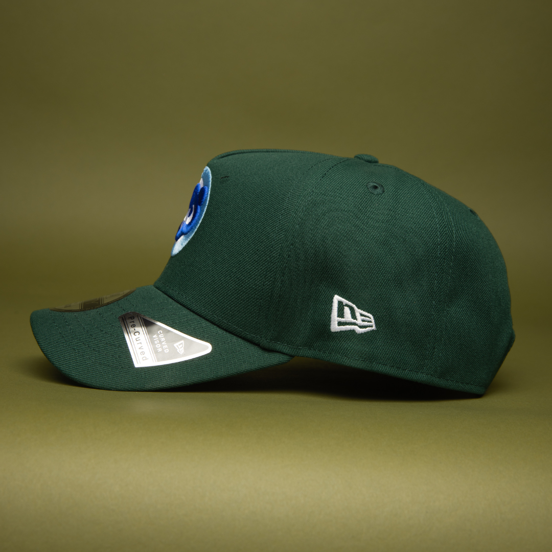 NEW ERA 9FIFTY A-FRAME FOREST GREEN CHICAGO CUBS SNAPBACK W/ 1990 ALL STAR GAME SIDE PATCH