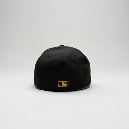 NEW ERA EXCLUSIVE 59FIFTY BLACK LOS ANGELES DODGERS SCRIPT W/ 1ST WORLD CHAMPIONSHIP SIDE PATCH