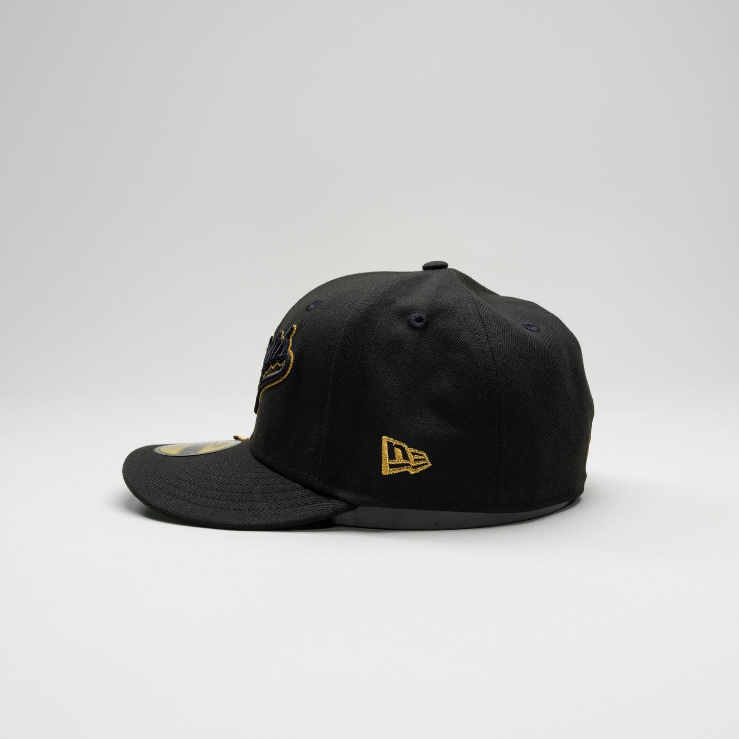 NEW ERA EXCLUSIVE 59FIFTY BLACK LOS ANGELES DODGERS SCRIPT W/ 1ST WORLD CHAMPIONSHIP SIDE PATCH