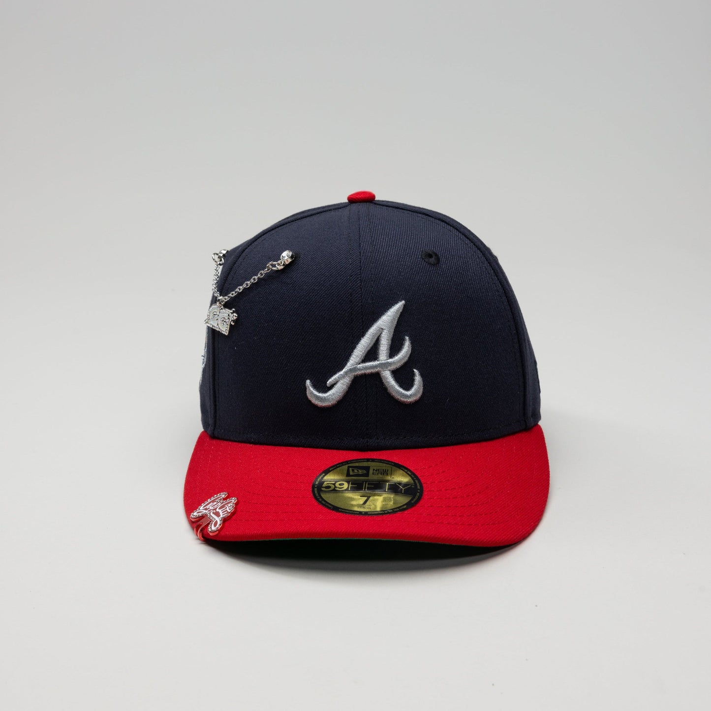 NEW ERA EXCLUSIVE 59FIFTY NAVY/RED ATLANTA BRAVES W/ 1999 WORLD SERIES SIDE PATCH