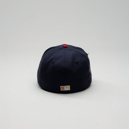 NEW ERA EXCLUSIVE 59FIFTY NAVY/RED ATLANTA BRAVES W/ 1999 WORLD SERIES SIDE PATCH