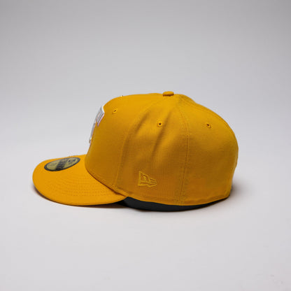 NEW ERA EXCLUSIVE 59FIFTY YELLOW TEXAS RANGERS W/ 1995 ALL STAR GAME SIDE PATCH
