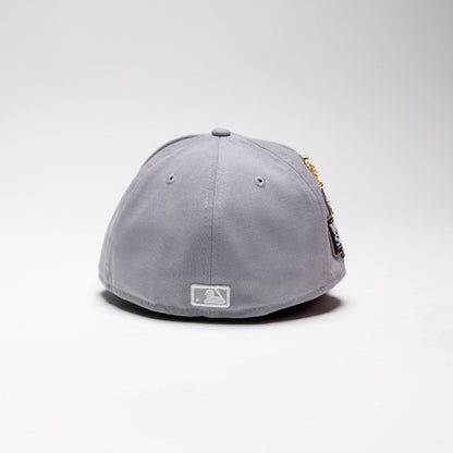 NEW ERA EXCLUSIVE 59FIFTY SMOKE GREY LOS ANGELES DODGERS W/ 2024 WORLD SERIES SIDE PATCH