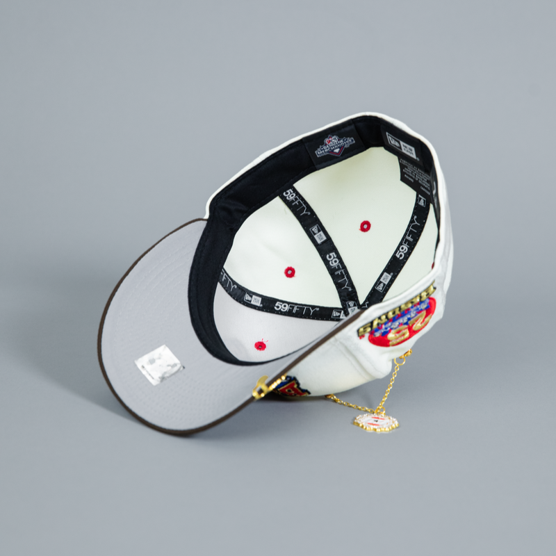 NEW ERA EXCLUSIVE 59FIFTY CHROME/ WALNUT BUFFALO BISONS W/ 25TH ANNIVERSARY PATCH