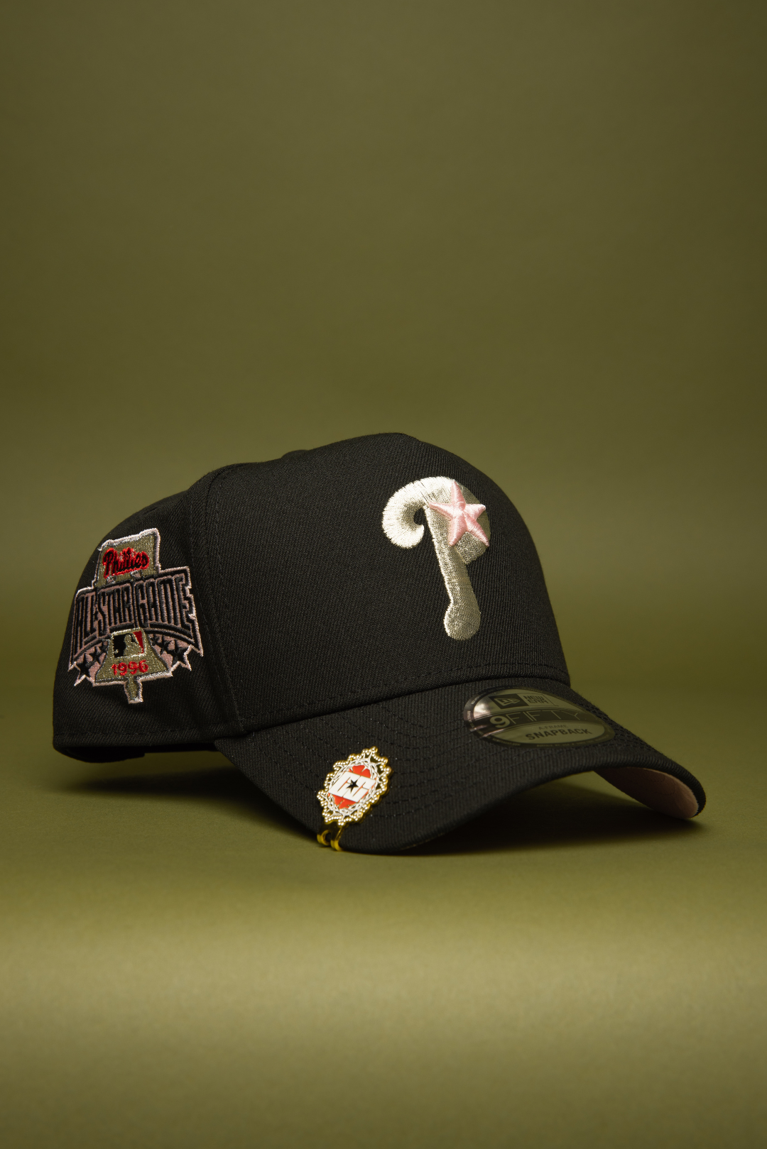 NEW ERA 9FIFTY A-FRAME BLACK PHILADELPHIA PHILLIES SNAPBACK W/ 1996 ALL STAR GAME SIDE PATCH
