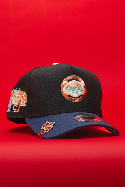 NEW ERA 9FIFTY A-FRAME BLACK/NAVY CHICAGO CUBS SNAPBACK W/ TOKYO SERIES SIDE PATCH
