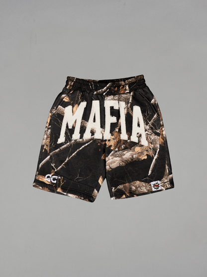 CAP CITY X SHORELINE MAFIA BLACK CAMO SHORTS -UNISEX