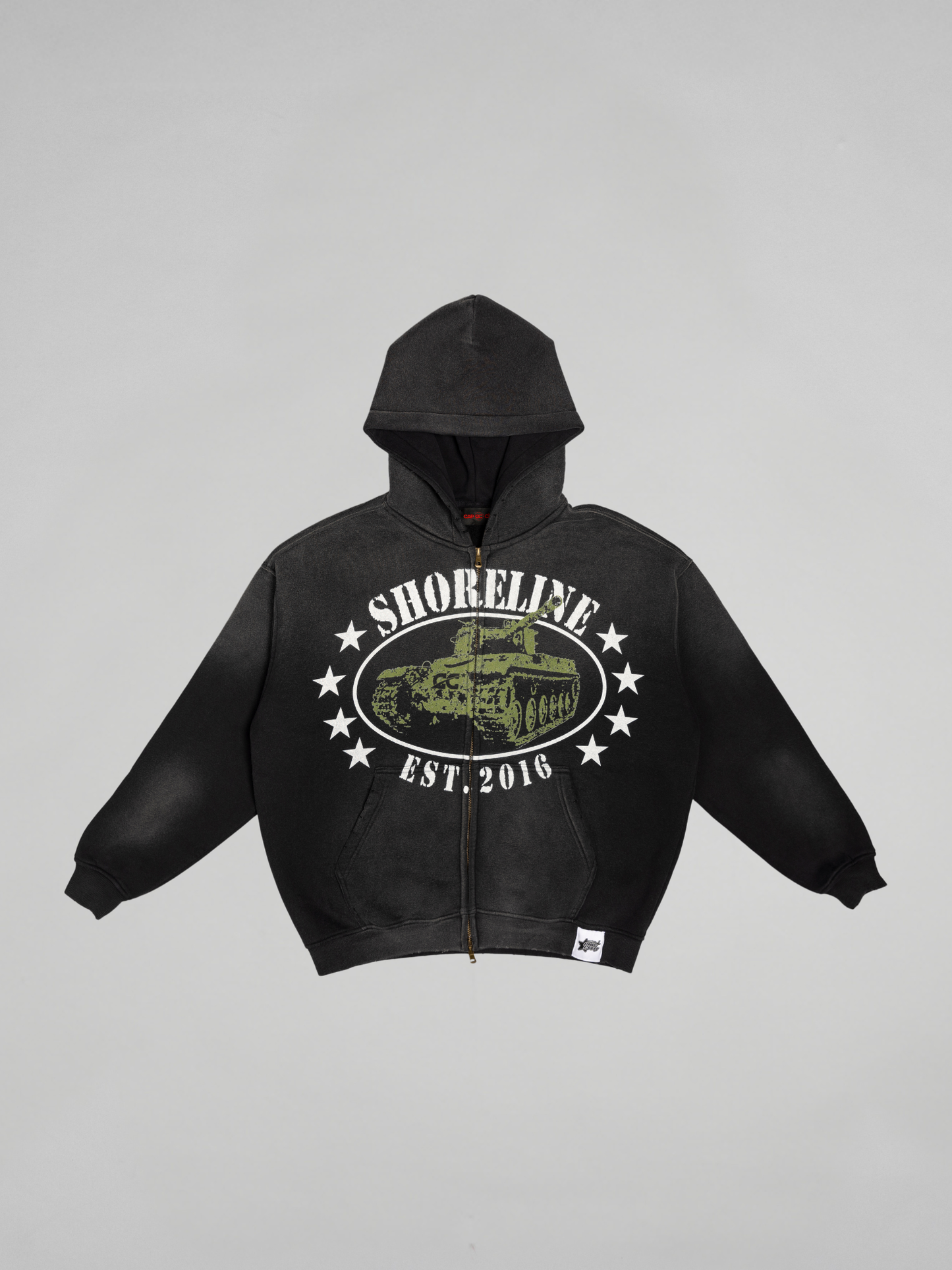 CAP CITY X SHORELINE MAFIA BLACK TANK ZIP UP HOODIE - UNISEX