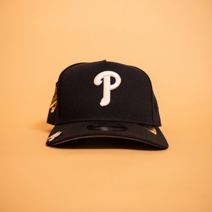 NEW ERA EXCLUSIVE 9FIFTY A-FRAME NAVY PHILADELPHIA PHILLIES SNAPBACK W/ 1993 WORLD SERIES SIDE PATCH