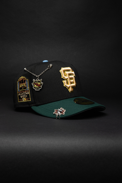 NEW ERA EXCLUSIVE 59FIFTY BLACK/FOREST GREEN SAN FRANCISCO GIANTS W/ ALL STAR WEEK SIDE PATCH