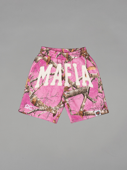 CAP CITY X SHORELINE MAFIA PINK CAMO SHORTS - UNISEX