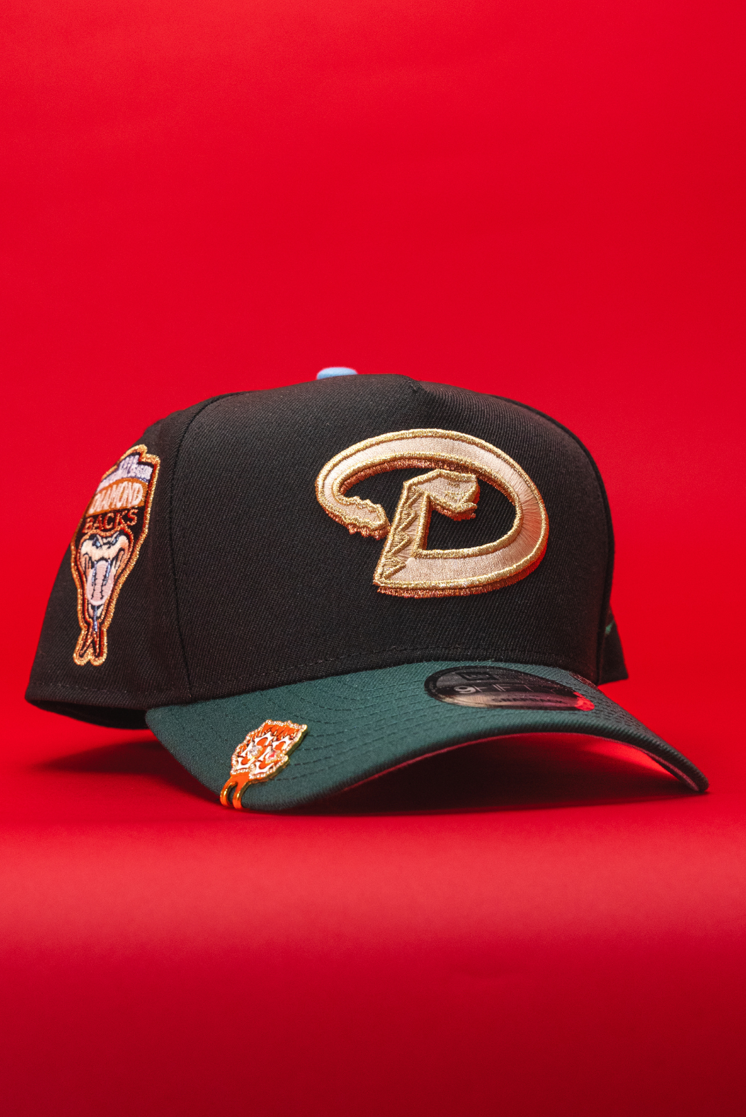 NEW ERA 9FIFTY A-FRAME BLACK/GREEN ARIZONA DIAMONDBACKS SNAPBACK W/ 1998 INAUGURAL SEASON SIDE PATCH