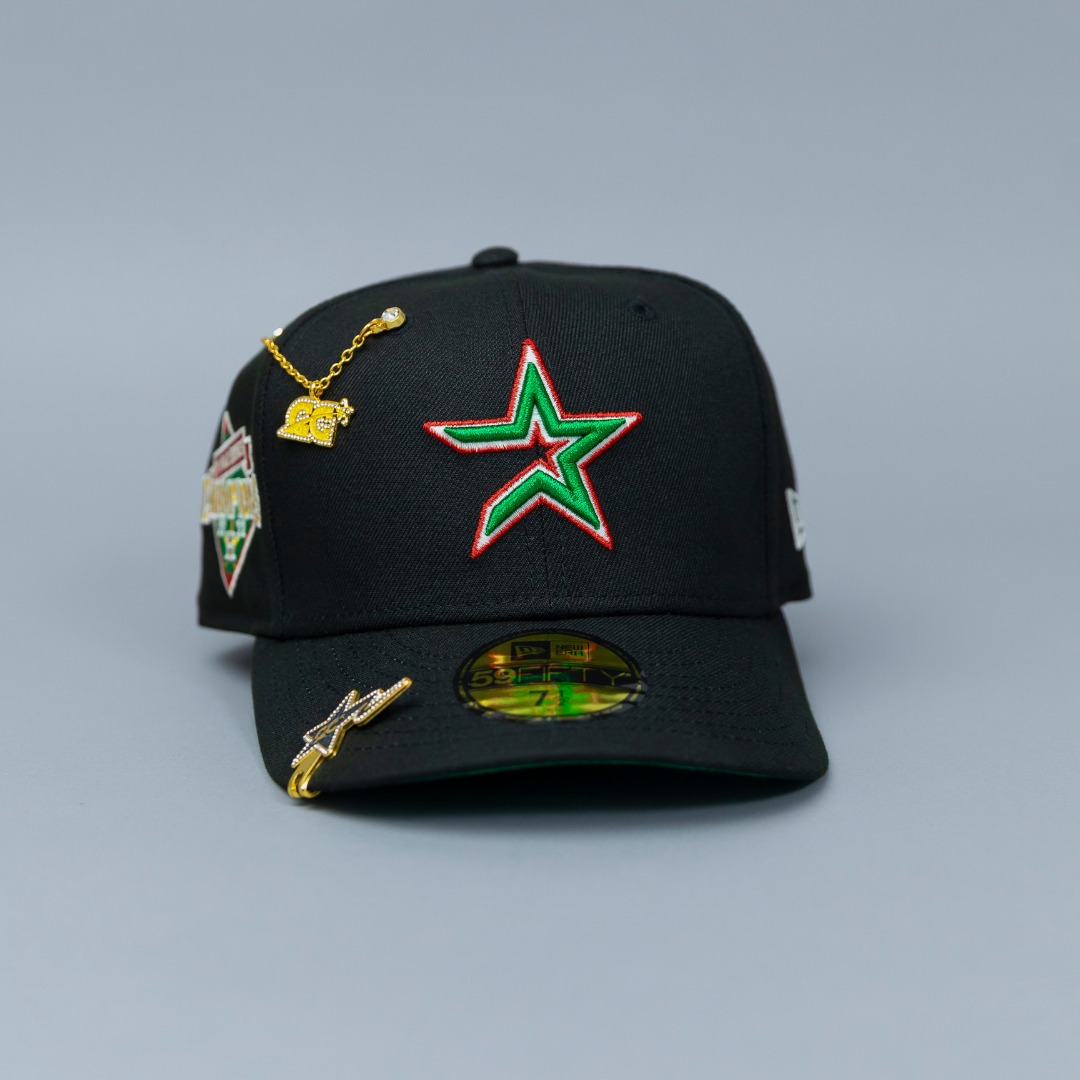 NEW ERA EXCLUSIVE 59FIFTY BLACK HOUSTON ASTROS W/ 2022 WORLD SERIES CHAMPIONS SIDE PATCH
