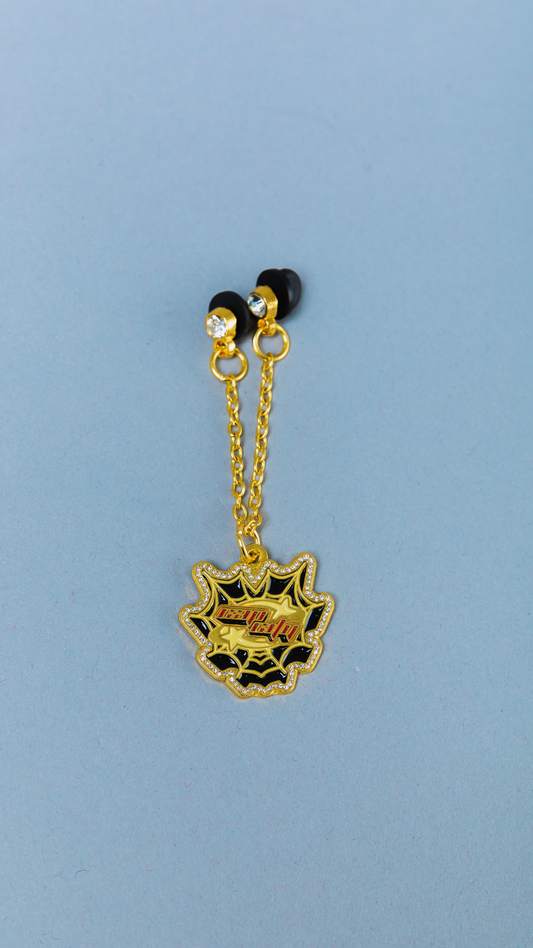 *NEW GOLD "CAP CITY" SPIDER WEB CHAIN W/ RHINESTONES VERY LIMITED