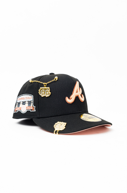 NEW ERA EXCLUSIVE 59FIFTY BLACK ATLANTA BRAVES W/ TURNER FIELD SIDE PATCH