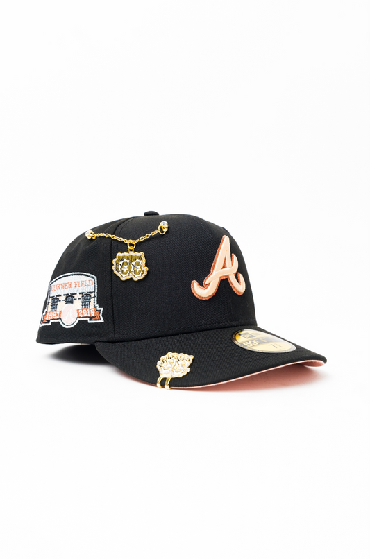 NEW ERA EXCLUSIVE 59FIFTY BLACK ATLANTA BRAVES W/ TURNER FIELD SIDE PATCH
