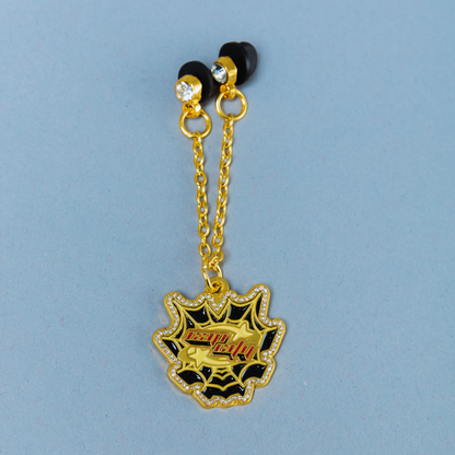 *NEW GOLD "CAP CITY" SPIDER WEB CHAIN W/ RHINESTONES VERY LIMITED