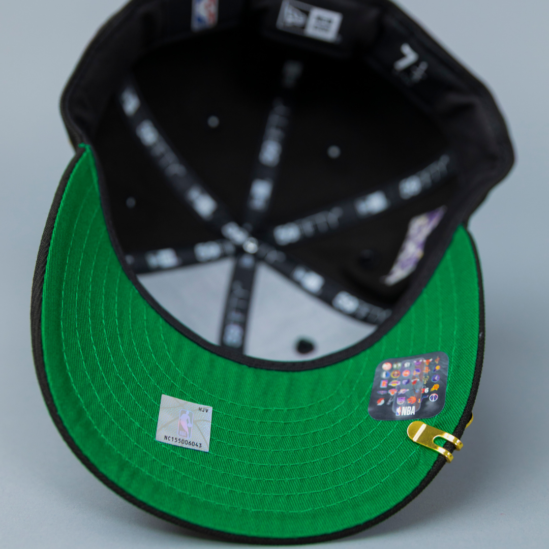 NEW ERA EXCLUSIVE 59FIFTY BLACK LOS ANGELES LAKERS "GOAT" W/ 75TH ANNIVERSARY SIDE PATCH