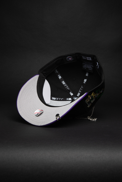 NEW ERA EXCLUSIVE 59FIFTY BLACK/PURPLE LOS ANGELES DODGERS W/ SHOHEI OHTANI SIDE PATCH