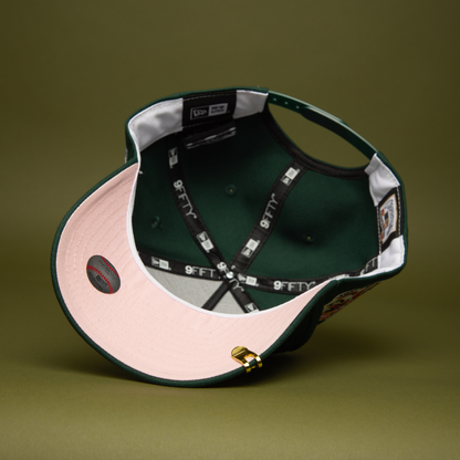 NEW ERA 9FIFTY A-FRAME FOREST GREEN ANAHEIM ANGELS SNAPBACK W/ 35TH ANNIVERSARY SIDE PATCH
