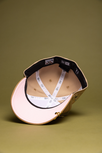 NEW ERA EXCLUSIVE 59FIFTY BEIGE LOS ANGELES DODGERS W/ EMBROIDERY + 40TH ANNIVERSARY SIDE PATCH