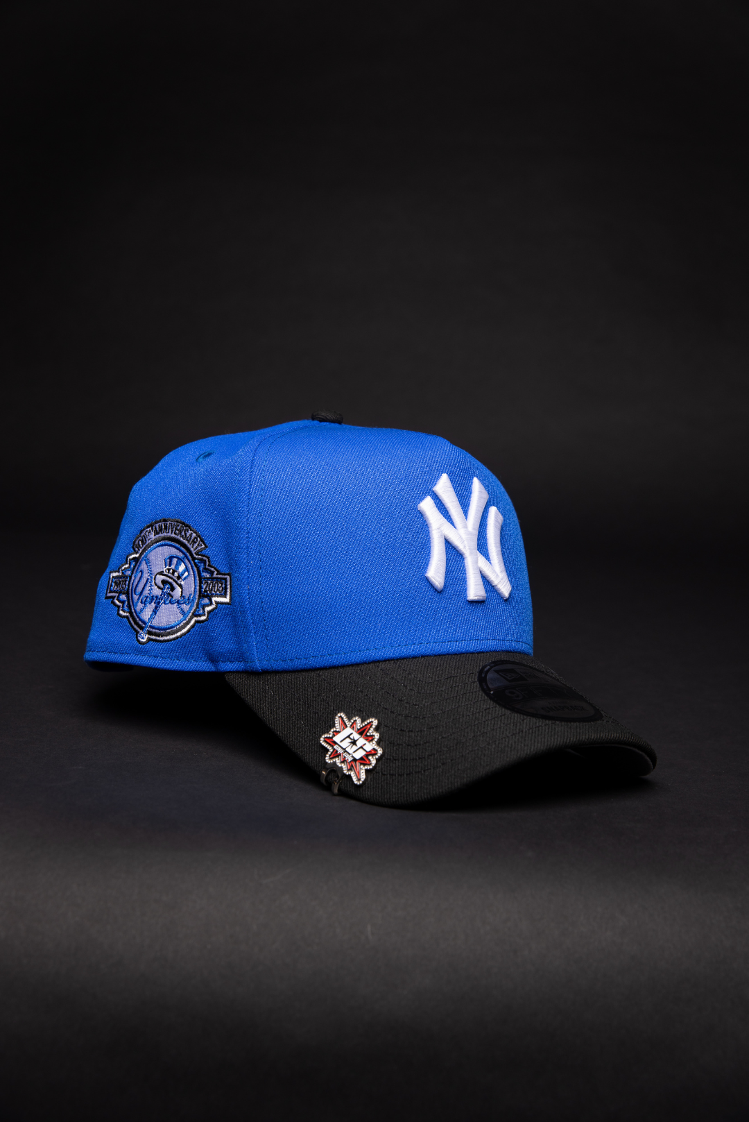 NEW ERA 9FIFTY A-FRAME BLUE/ BLACK NEW YORK YANKEES SNAPBACK W/ 100TH ANNIVERSARY SIDE PATCH