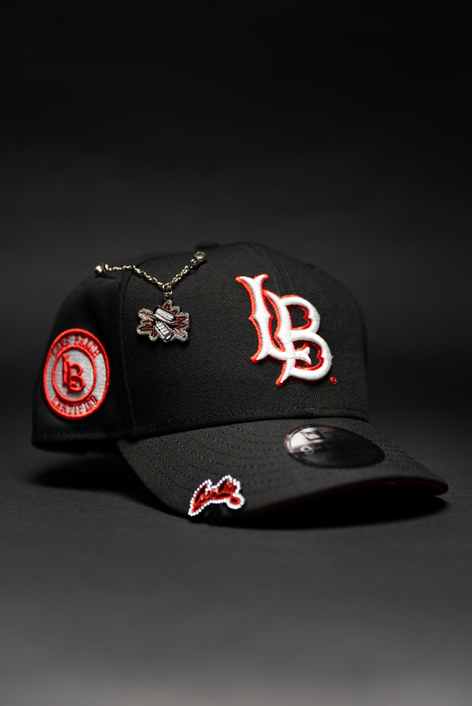 NEW ERA EXCLUSIVE 9FIFTY BLACK LONG BEACH STATE SNAPBACK W/ LONG BEACH CERTIFIED SIDE PATCH