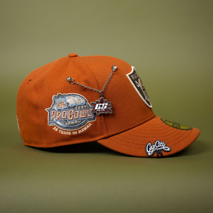 NEW ERA EXCLUSIVE 59FIFTY RUST LAS VEGAS RAIDERS W/ PRO BOWL SIDE PATCH