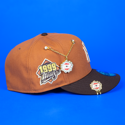 NEW ERA EXCLUSIVE 59FIFTY RUST/ WALNUT NEW YORK YANKEES W/ 1999 WORLD SERIES SIDE PATCH