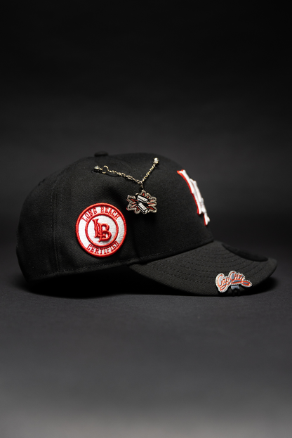 NEW ERA EXCLUSIVE 9FIFTY BLACK LONG BEACH STATE SNAPBACK W/ LONG BEACH CERTIFIED SIDE PATCH