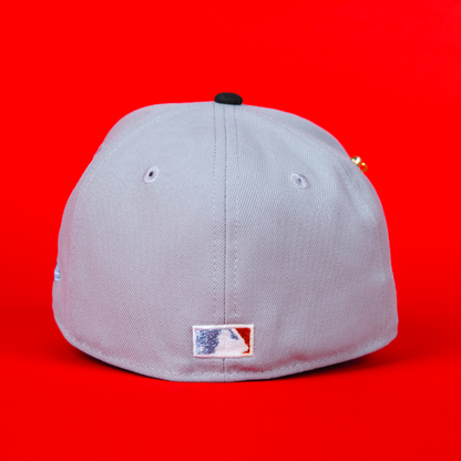 NEW ERA EXCLUSIVE 59FIFTY GREY/ BLACK HOUSTON ASTROS W/ 45TH ANNIVERSARY SIDE PATCH