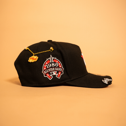 NEW ERA EXCLUSIVE 9FIFTY A-FRAME BLACK HOUSTON ASTROS SNAPBACK W/ 1986 ALL STAR GAME SIDE PATCH