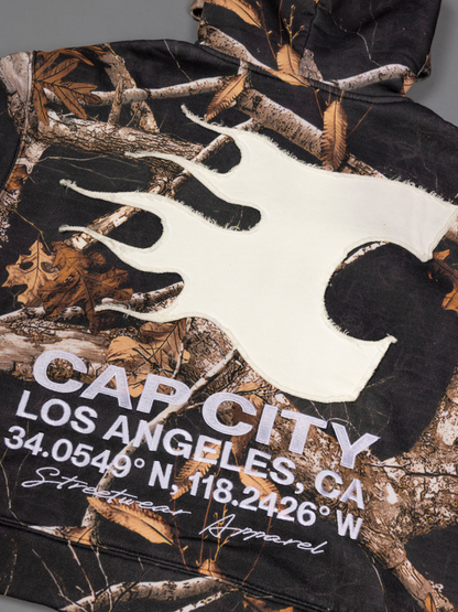 CAP CITY X SHORELINE MAFIA BLACK CAMO ZIP UP HOODIE -UNISEX