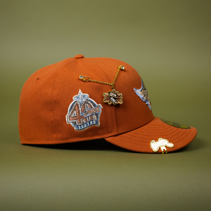 NEW ERA EXCLUSIVE 59FIFTY RUST ANAHEIM ANGELS W/ 40TH ANNIVERSARY SIDE PATCH