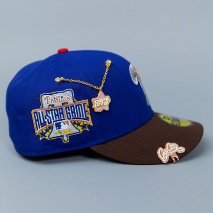 NEW ERA EXCLUSIVE 59FIFTY DARK BLUE/ WALNUT PHILADELPHIA PHILLIES W/ 1996 ALL STAR GAME PATCH